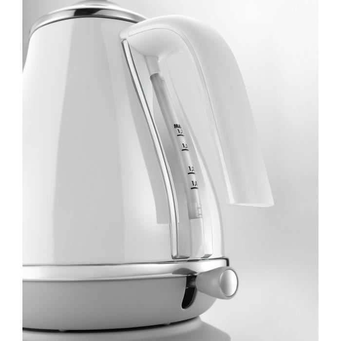 DELONGHI ICONA CAPITALS kettle - 1.7L - Stainless steel - Removable and 360° swivel base - Anti-limescale filter - White