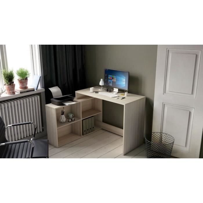 NAGANO Contemporary corner desk oak decor Shannon - W 112 cm