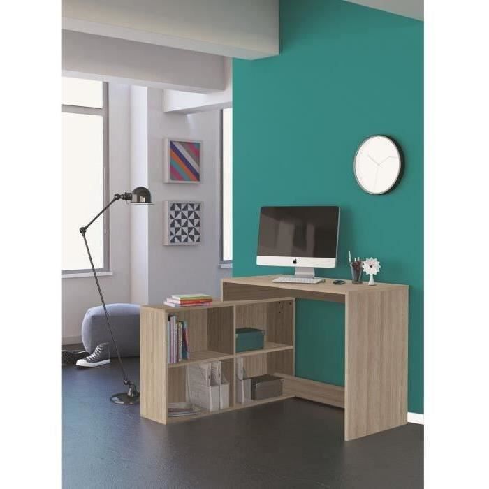 NAGANO Contemporary corner desk oak decor Shannon - W 112 cm