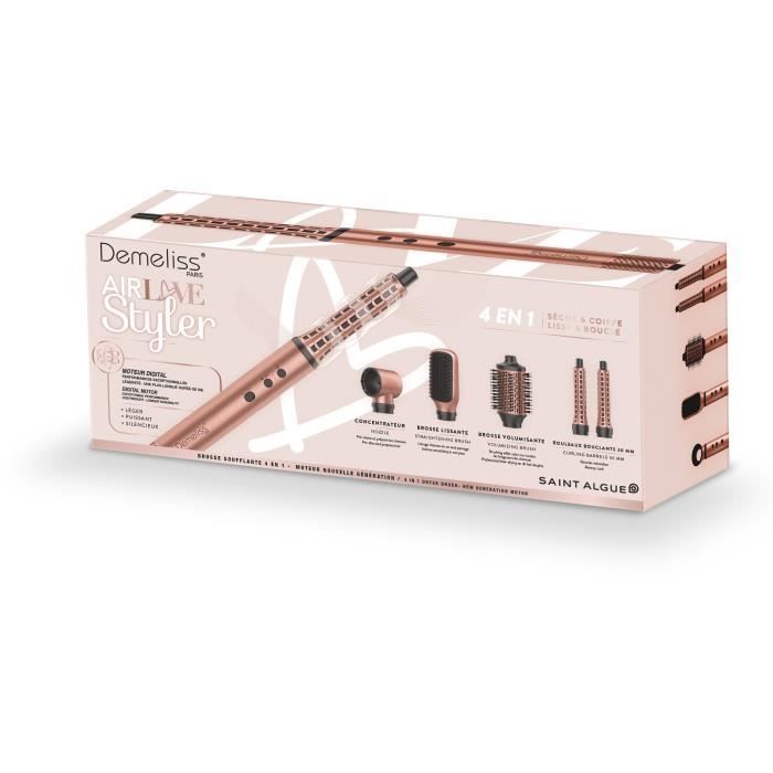 Blow-drying brush - DEMELISS - Air Flow Styler - Love Edition - BLDC motor - 3 speeds - Ionic function - Quiet
