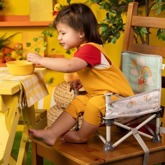 DISNEY BABY Winnie the Pooh Booster Chair, Pop 'n Sit Booster, Indoor, Outdoor, Practical and Compact, Quick Fold,