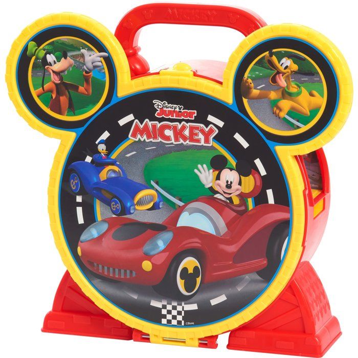 Portable Garage - DISNEY - Mickey Mouse Stow N' Go - 12 accessories - 2 vehicles included