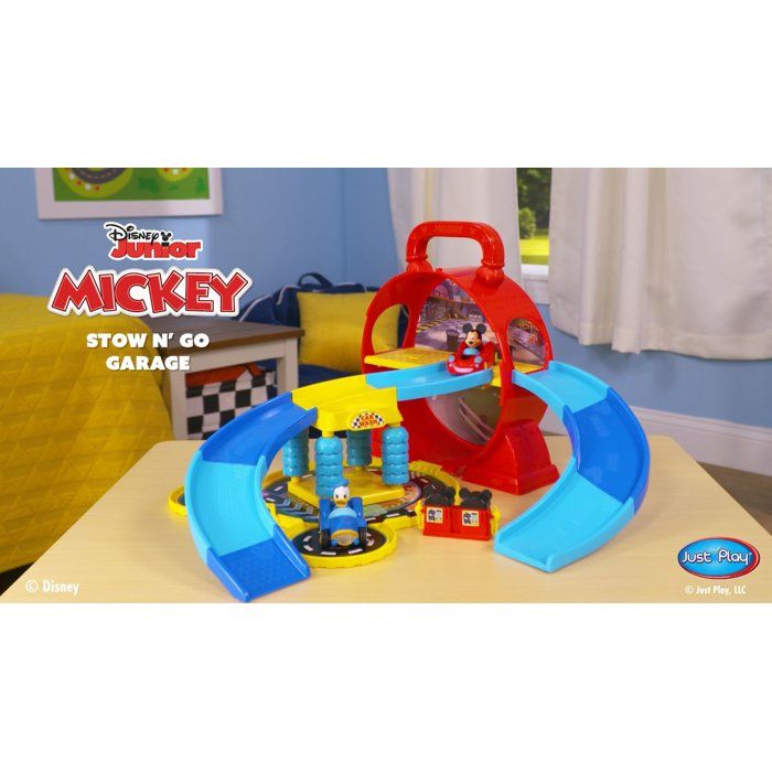 Portable Garage - DISNEY - Mickey Mouse Stow N' Go - 12 accessories - 2 vehicles included