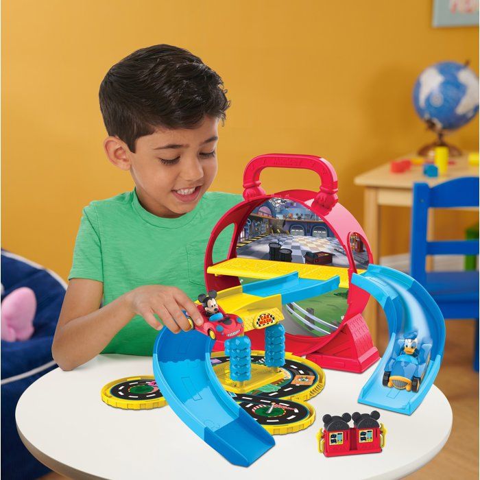Portable Garage - DISNEY - Mickey Mouse Stow N' Go - 12 accessories - 2 vehicles included