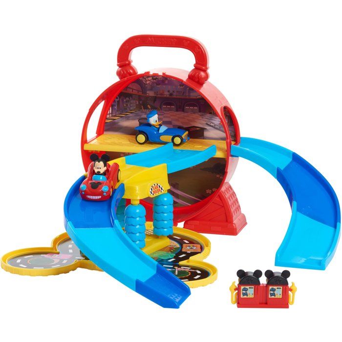 Portable Garage - DISNEY - Mickey Mouse Stow N' Go - 12 accessories - 2 vehicles included