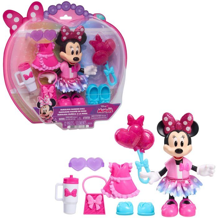 Fashion Doll - DISNEY - Minnie Mouse Fabulous Fashion Doll - 15 cm - 11 accessories