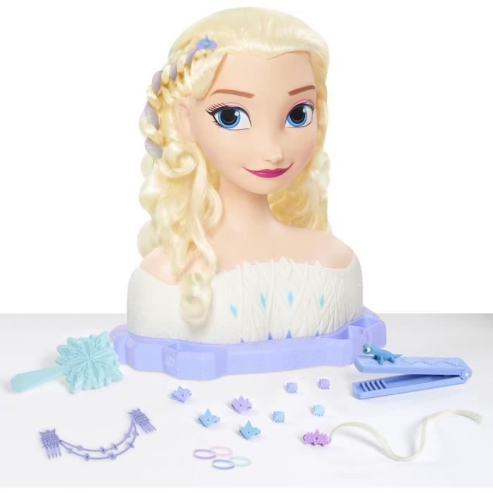 Styling head - FROZEN - Elsa Deluxe Styling Head - Extensions, hair accessories and color reveal, from 3 years old