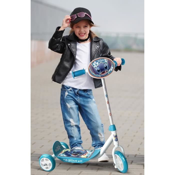 3 Wheel Scooter - DISNEY - STITCH - Height adjustable - Large non-slip deck - Anti-pinch handles