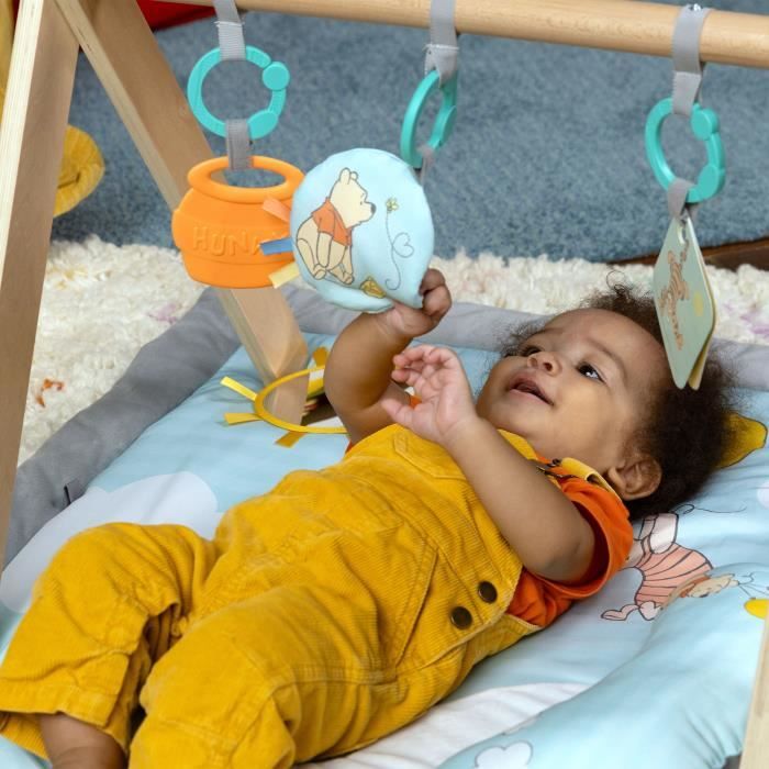 DISNEY BABY Winnie the Pooh Activity Mat, Foldable Wooden Play Arch, Multi-Sensory Toys