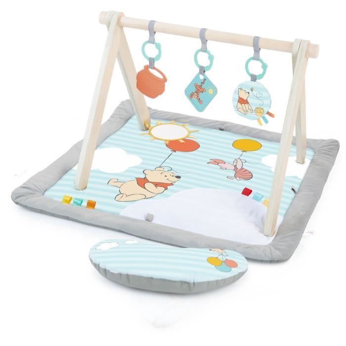 DISNEY BABY Winnie the Pooh Activity Mat, Foldable Wooden Play Arch, Multi-Sensory Toys