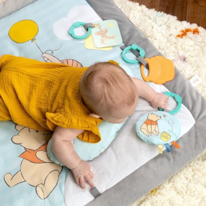 DISNEY BABY Winnie the Pooh Activity Mat, Foldable Wooden Play Arch, Multi-Sensory Toys