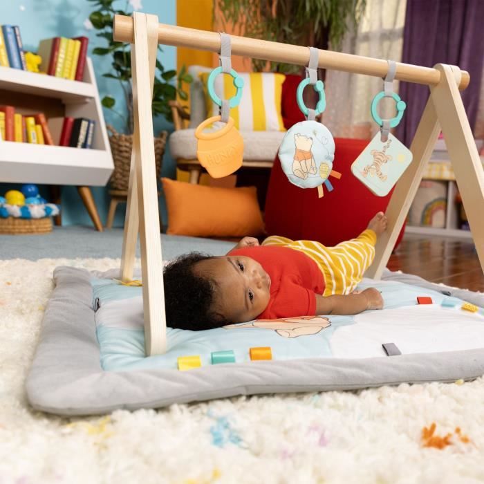 DISNEY BABY Winnie the Pooh Activity Mat, Foldable Wooden Play Arch, Multi-Sensory Toys