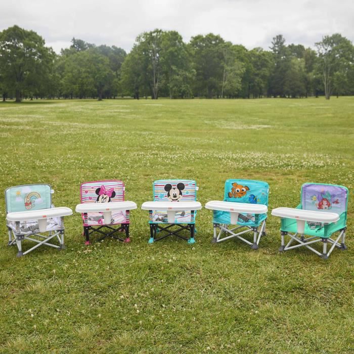 DISNEY BABY Mickey Mouse Booster Chair, Pop 'n Sit, Indoor, Outdoor, Convenient & Compact, Quick Fold, Blue