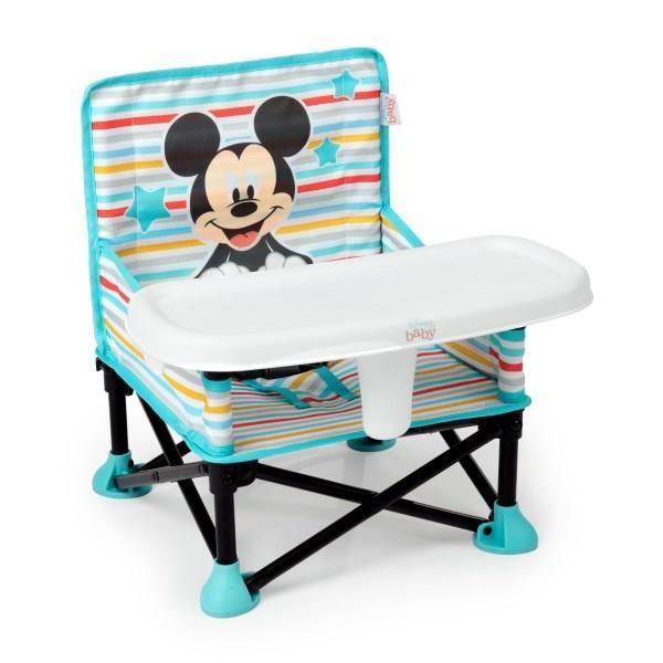 DISNEY BABY Mickey Mouse Booster Chair, Pop 'n Sit, Indoor, Outdoor, Convenient & Compact, Quick Fold, Blue