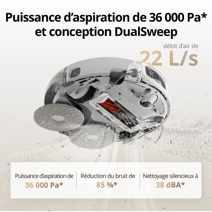 DJI ROMO A2 - Robot Vacuum and Mop - 8.5 cm Obstacle Clearance