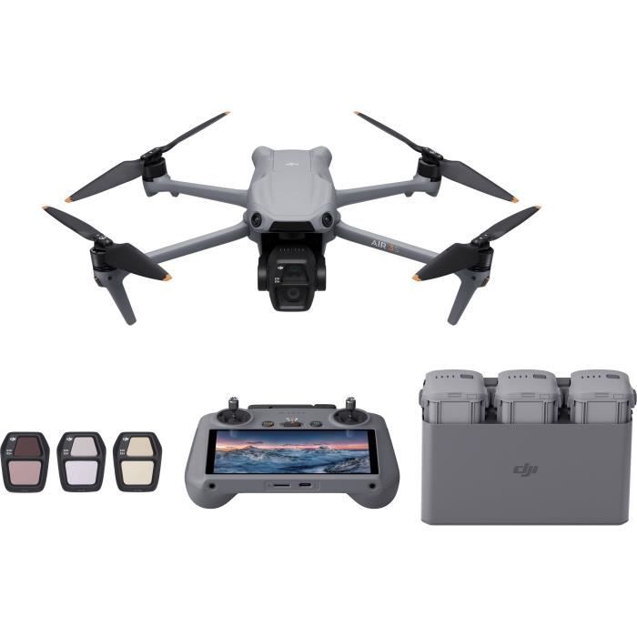 Drone - DJI - Air 3S Fly More Combo (- DJI - RC 2) - Dual CMOS 1 Camera and 70mm Telecam - 14 Stops of Dynamic Range - RTH Int
