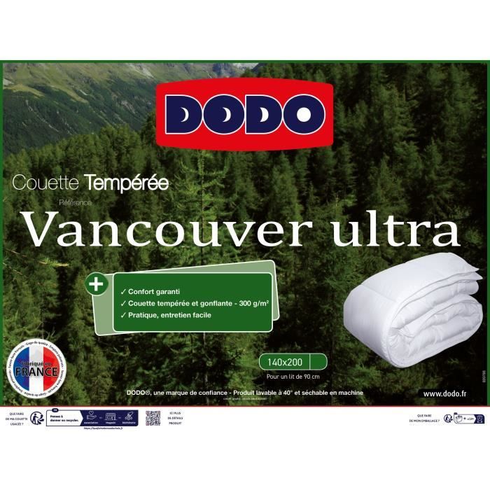 Dodo Vancouver Duvet - 140x200 cm - Ultra temperate - Made in France