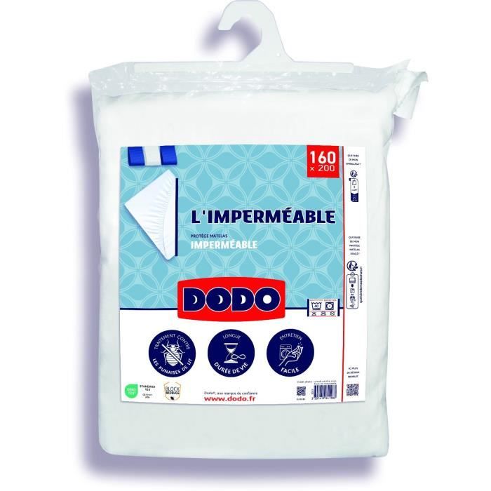 Mattress protector The waterproof - Anti bedbugs - Cotton/polyester - 160x200 cm - Dodo