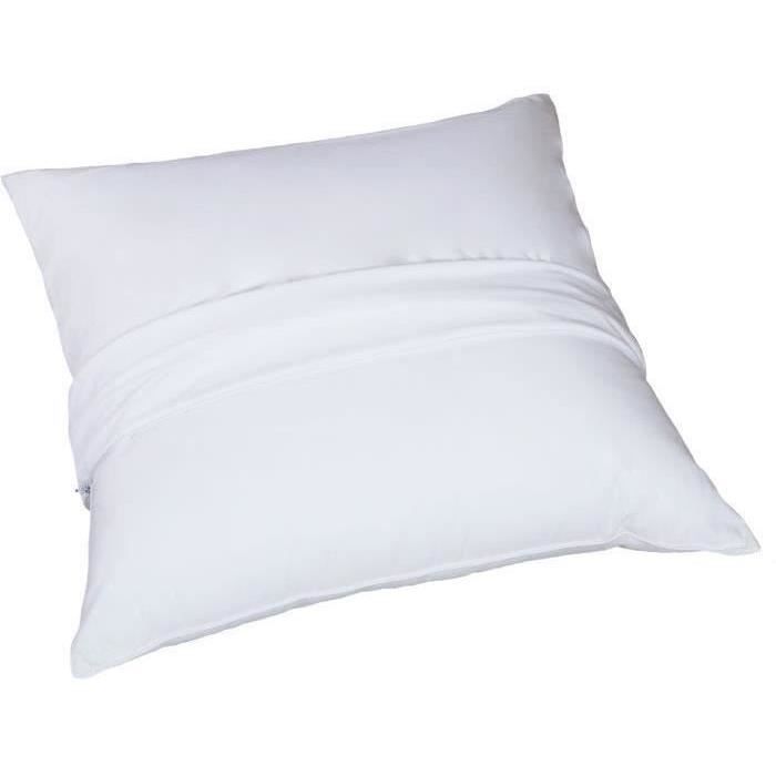 DODO Pack 2 trendy pillows 60x60cm + 2 waterproof pillow protectors 60x60 cm - 100% Polyester filling