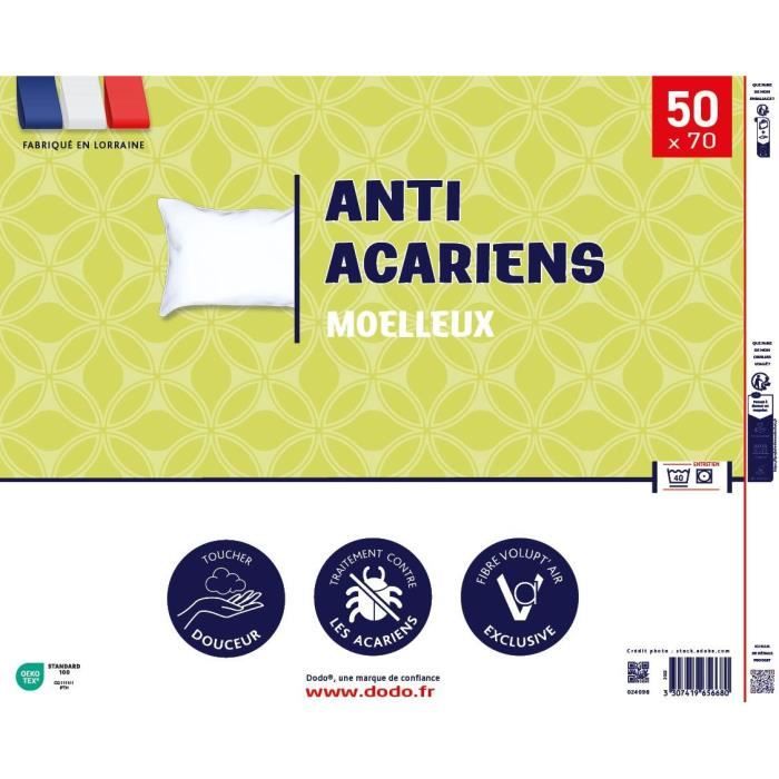 Anti-mite pillow 50x70 cm - 100% Polyester - DODO