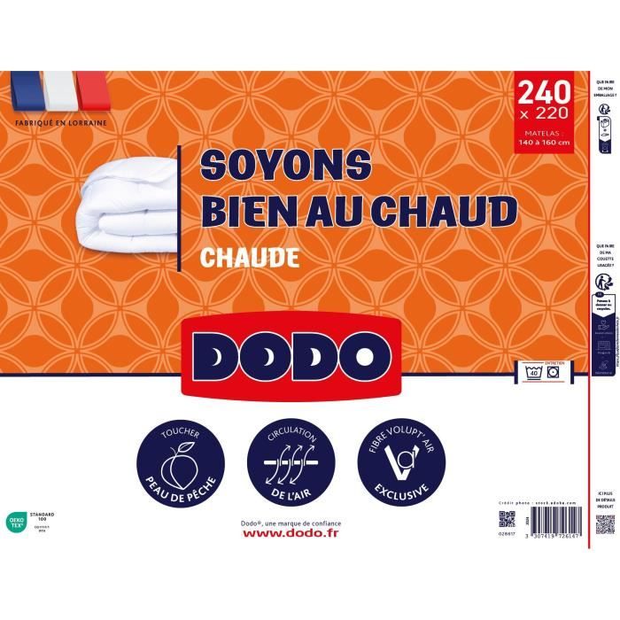 DODO - Duvet - Warm - 220 x 240 - 400g/m² - VOLUPT'AIR - White