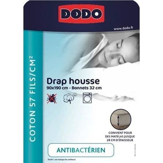 Dodo - antiBacteriens - Taupe - 90x190 cm cover sheet - Bonnet 32 ??cm