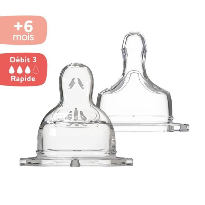 DODIE Wide Neck Flat Teat +6 Months Silicone