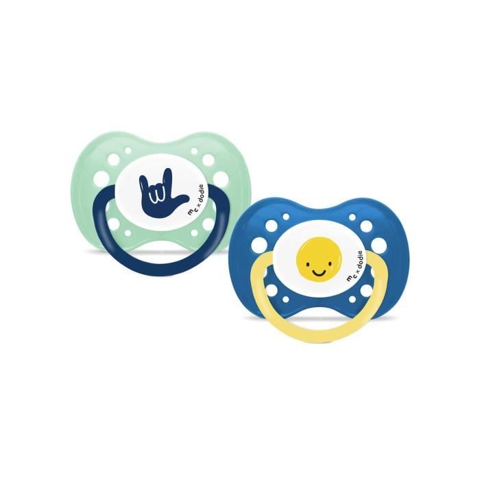 2 Anatomical pacifiers - DODIE - A109 EDL - +18 months - Mathilde Cabanas Blue
