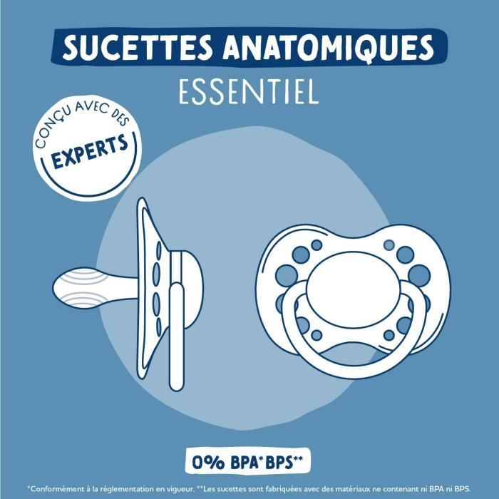 2 Anatomical pacifiers - DODIE - A109 EDL - +18 months - Mathilde Cabanas Blue