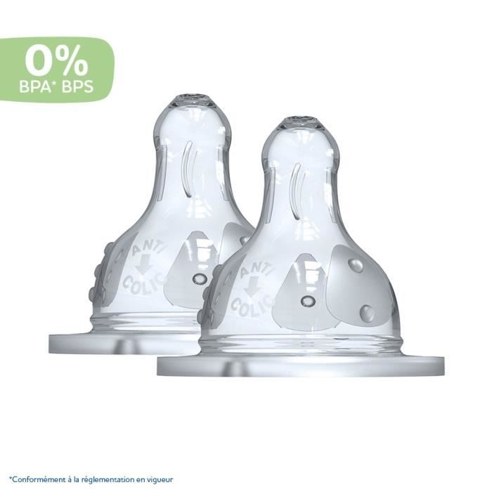 DODIE Initiation Teat + 3-speed round Supernova - wide neck - +6 months - flow silicone 4 - thick liquid - set of 2