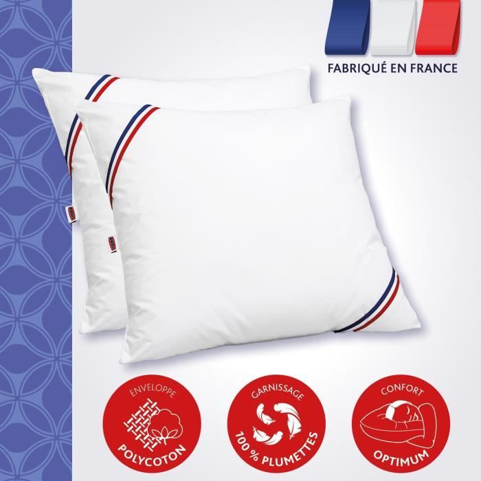 Dodo lot of 2 pillows Meribel Plumettes 60x60cm