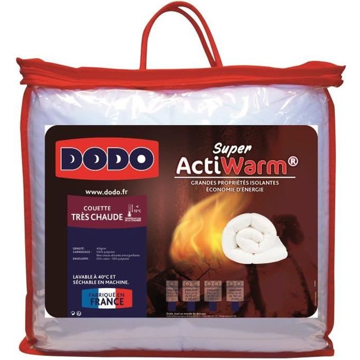 DODO SUPER ACTIWARM very warm duvet - 450 g / m² - 220 x 240 cm - White
