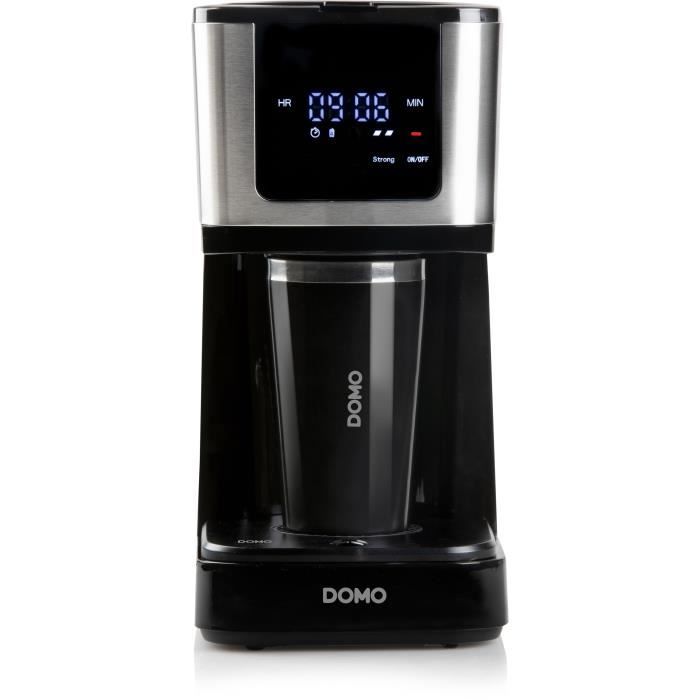 Filter coffee maker - DOMO - DO733K - 900 W - 4 to 10 cups - LCD screen - 3 intensities - Black