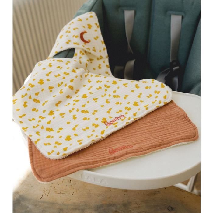 Pack of 2 bibs - DOMIVA - Savannah - American neckline - Soft and absorbent cotton