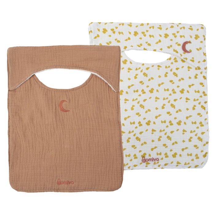 Pack of 2 bibs - DOMIVA - Savannah - American neckline - Soft and absorbent cotton