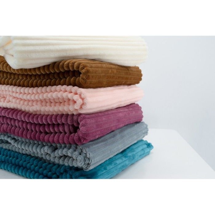 Boudoir blanket - DOMIVA - Caramel - 75 x 100 cm - Corduroy, soft and warm