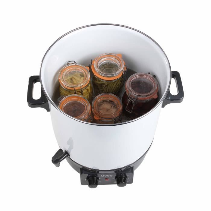 Electric jar sterilizer - LIVOO - DOM334 - 1800W - 27L - Ø35 cm - Adjustable thermostat and timer - Enameled steel tank