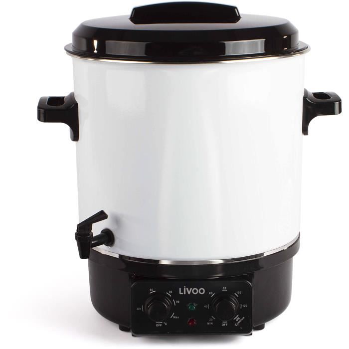 Electric jar sterilizer - LIVOO - DOM334 - 1800W - 27L - Ø35 cm - Adjustable thermostat and timer - Enameled steel tank