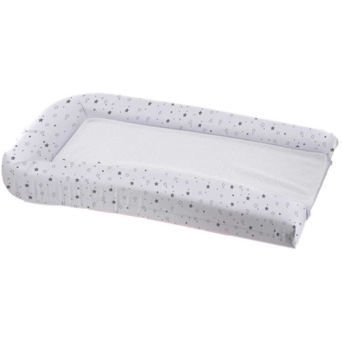 DOMIVA Changing mat PVC + 2 removable sponges - White with star print