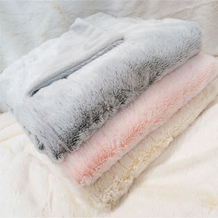 Lined blanket - DOMIVA - Ultra soft and warm - 75 x 100 cm - Cream