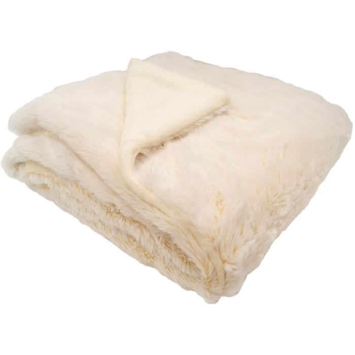 Lined blanket - DOMIVA - Ultra soft and warm - 75 x 100 cm - Cream