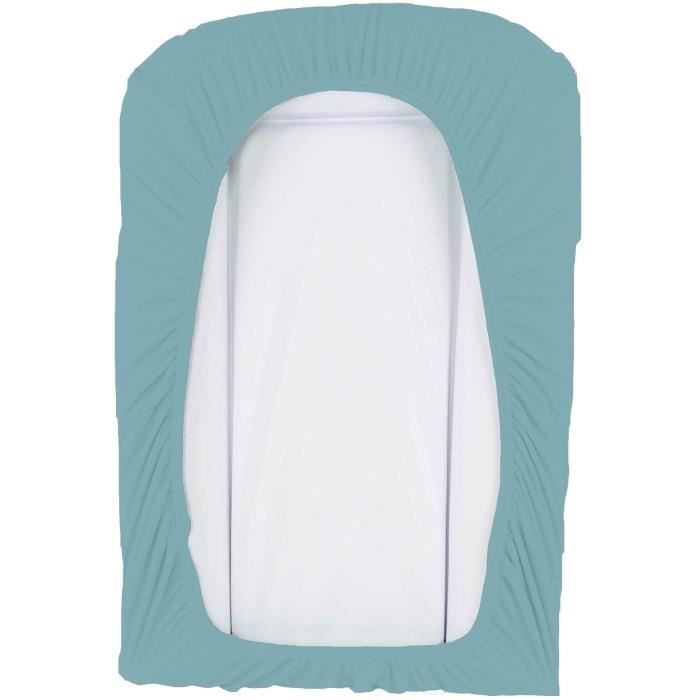 Domiva Set of 2 changing mat covers - 50 x 75 cm - Polycotton sponge - White/Nile
