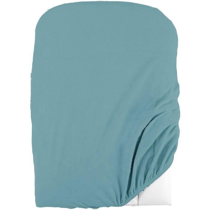Domiva Set of 2 changing mat covers - 50 x 75 cm - Polycotton sponge - White/Nile
