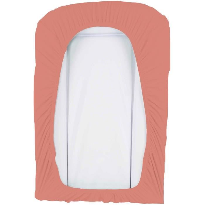 Domiva Set of 2 changing mat covers - 50 x 75 cm - Polycotton sponge - White/Terracotta