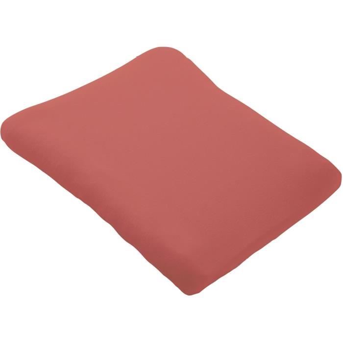 Domiva Set of 2 changing mat covers - 50 x 75 cm - Polycotton sponge - White/Terracotta