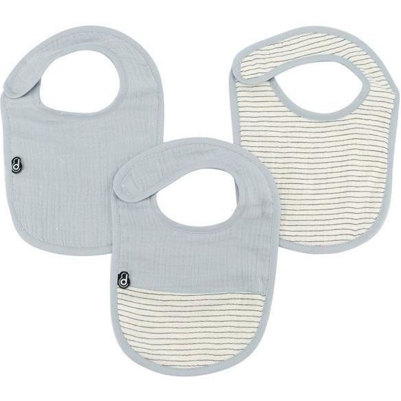 Pack of 3 bibs - DOMIVA - 6-12 months - Cotton gauze - Vintage blue