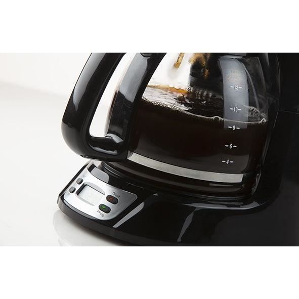 Filter Coffee Maker - DOMO - DO708K - 1000 W - 1.5 L - 12 cups - LCD screen - 24 hour timer - Black and stainless steel