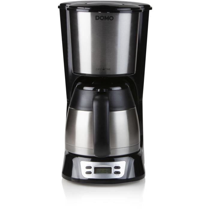 Filter coffee maker - DOMO - DO709K - 1000 W - 1 L - 8 cups - LCD screen - 24 h timer - Stainless steel