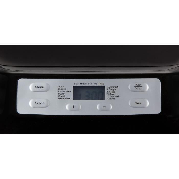 DOMO - Automatic bread maker - B3974 - 12 programs - Timer programmable up to 13 hours - Black