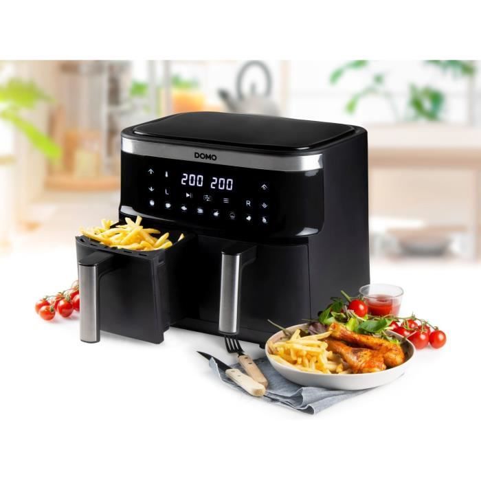 Domo hot air fryer - Do537fr - 2 x 4 L - 85 ° A 200 ° - 8 Automatic programs - L40 x W 40 x H 36 cm